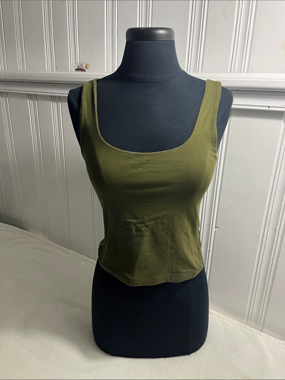Olive Scoop Neck Tank Top